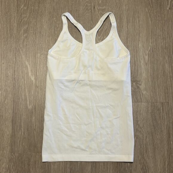Lululemon Ebb To Street Tank Built In Bra Womens Sz 6 White Stretch Yoga Running - Picture 5 of 8
